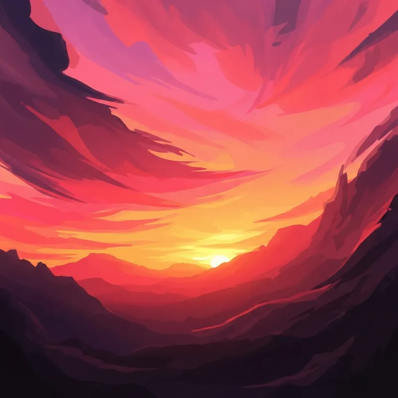 Abstract Sunset Artwork - Capturing Vibrant Twilight Hues