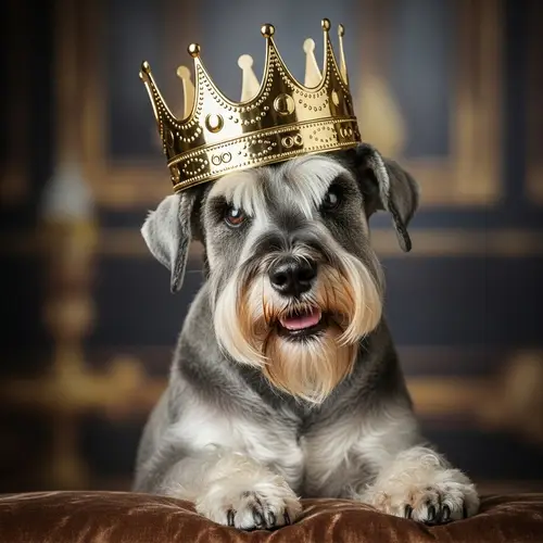 Majestic Schnauzer with Tilted Crown