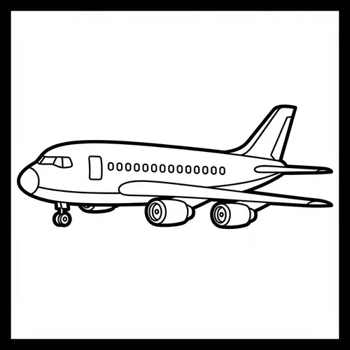 Simple Big Plane Coloring Page for 2-Year-Olds