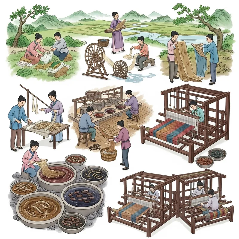 Xiang Yun Sha Silk Making Process Xiang Yun Sha Silk Making Process