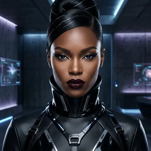 Futuristic Fashion: Gorgeous Dominatrix Model Shot