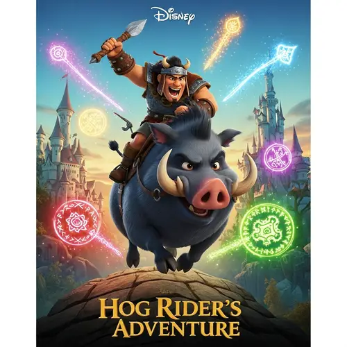 Hog Rider's Adventure: Disney Animated Film Poster