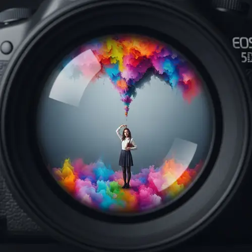 Colorful Macro Photography: Shrinking Woman in Vibrant Perspective