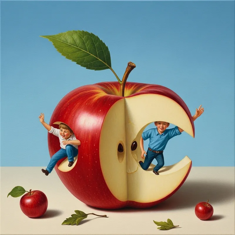 Jovial Apple Oil Painting | Transformational Art