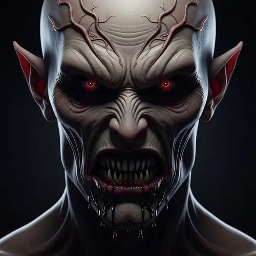 Horrifying Humanoid Creature Portrait | Dark Dramatic Lighting