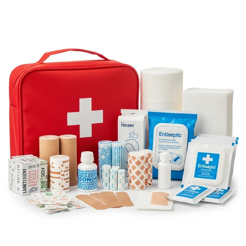 First Aid Kit with Bandages, Antiseptic Wipes, and Medical Supplies