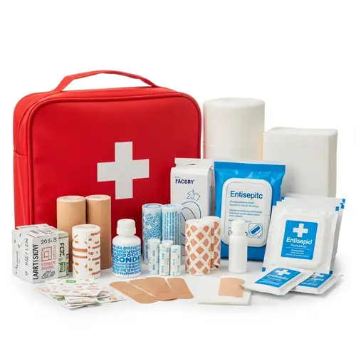First Aid Kit with Bandages and Supplies for Home Emergencies
