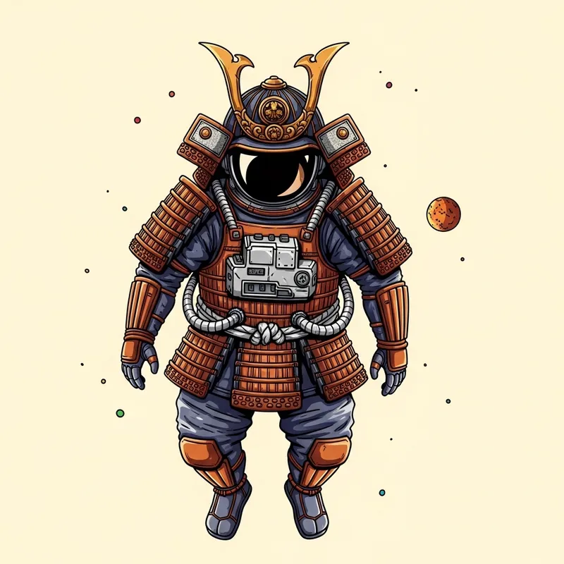Astronaut Samurai: Stunning Space Samurai Gear Artwork