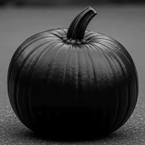 Unique Black Pumpkin | Eerie Monochrome Scene