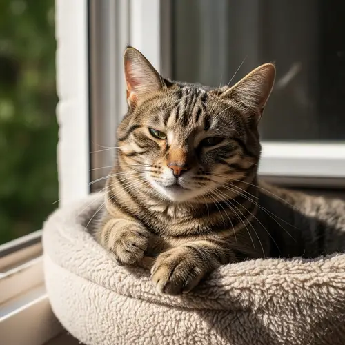 Peaceful Domestic Cat in Natural Surroundings
