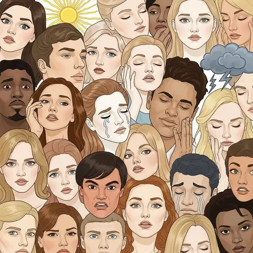 Expressive Human Emotions Collage: Joy, Sadness, Surprise & More