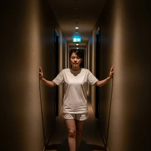 Cinematic Noir Moment: Asian Woman in White T-Shirt Wanders | Canon EOS R