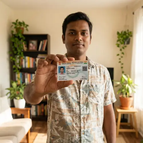 Hand Holding ID: Brown Skin Tone