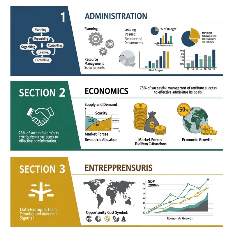 Administration, Economics & Entrepreneurship Infographic - Informative Visual Design