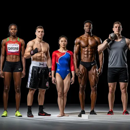 Athletic Women Standing in Line: Diverse Sportswomen in Action