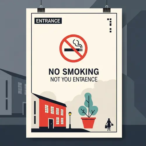 Minimalist No Smoking Poster for Building Entrance