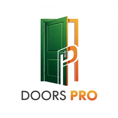 Doors Pro: Quality Doors in Green & Orange | Company Logo