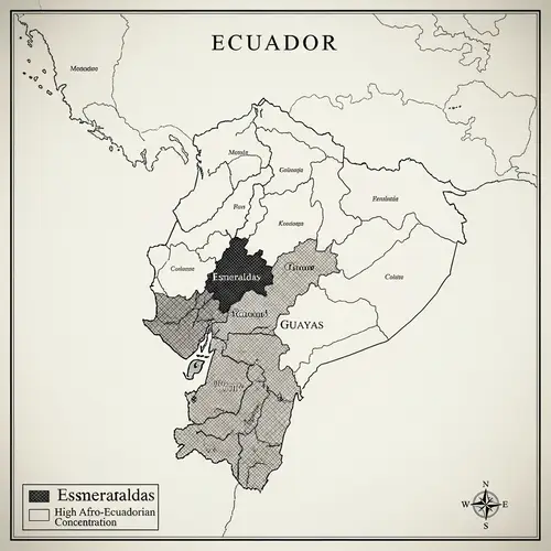 Afro-Ecuadorians Population Map: Key Regions Highlighted