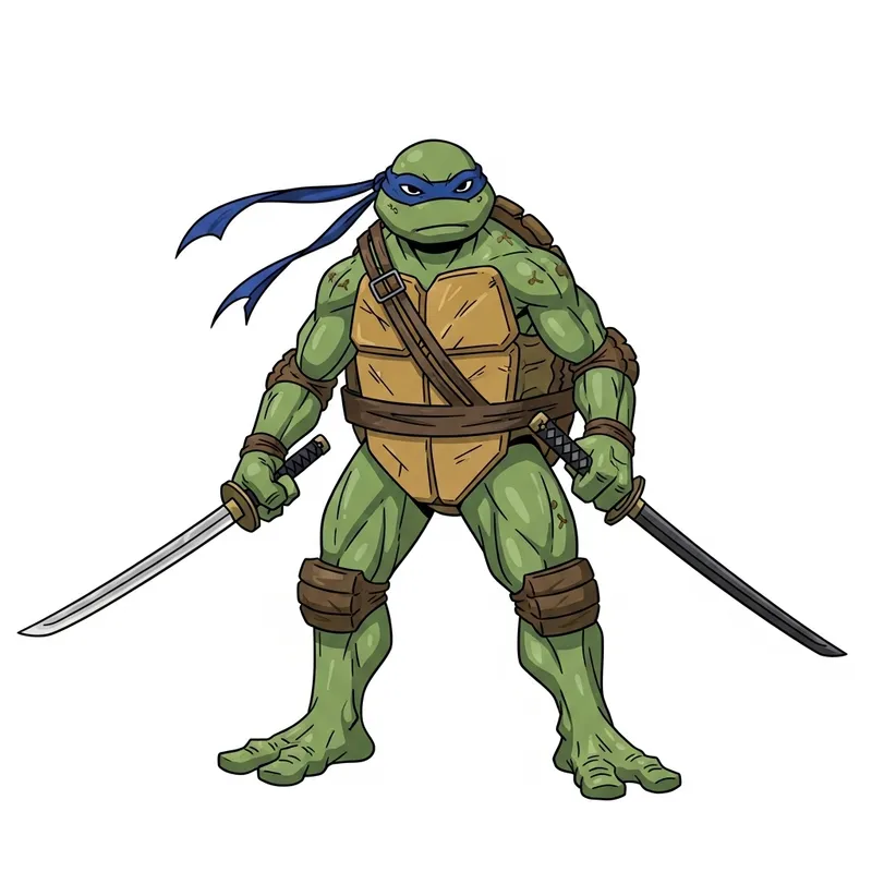 Leonardo the Turtle Man - Blue Bandana, Katana Warrior Leonardo the Turtle Man - Blue Bandana, Katana Warrior