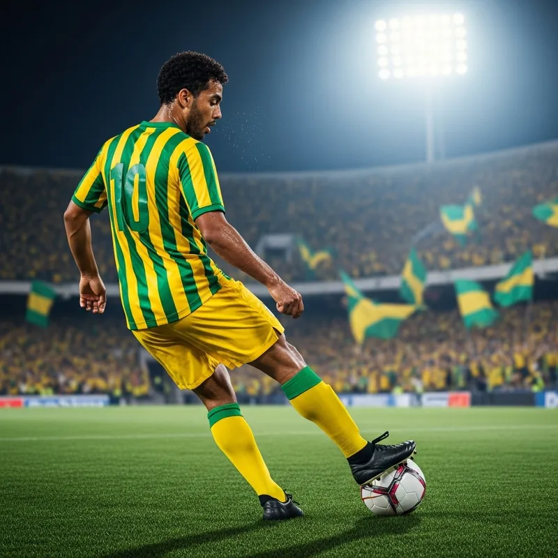 Pelé - Legendary Football Icon in Yellow and Green Jersey