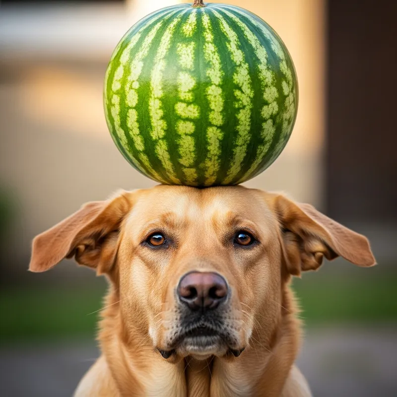 Labrador Dog Watermelon Balance