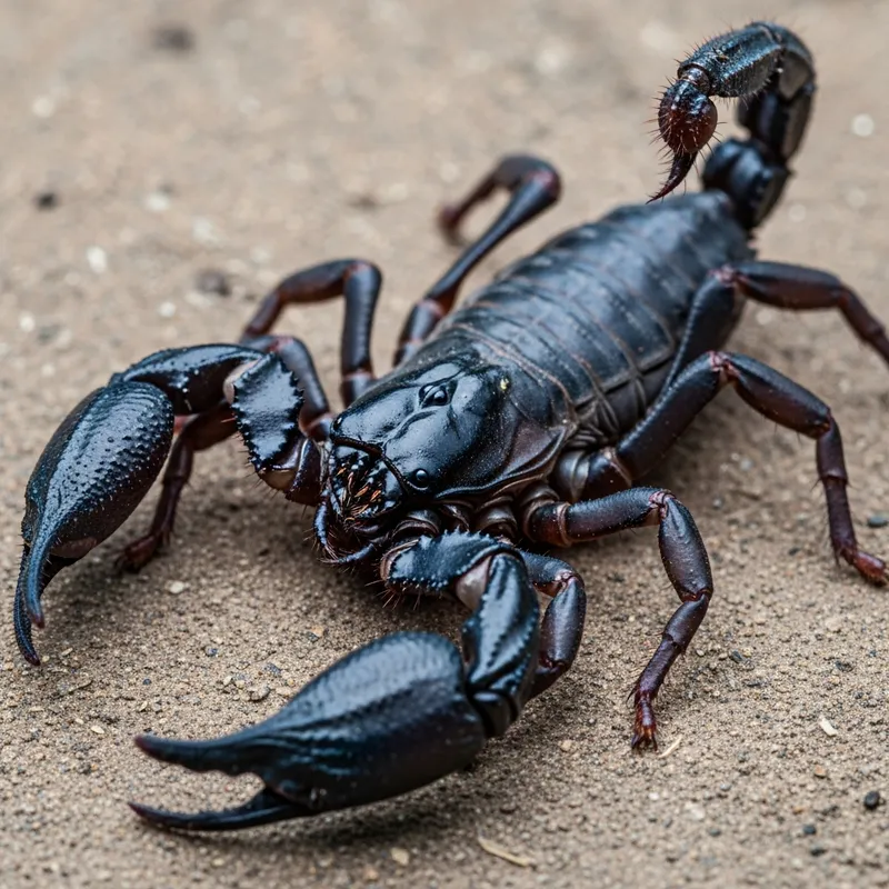 Predatory Black Scorpion: Vibrant Artistry in Nature