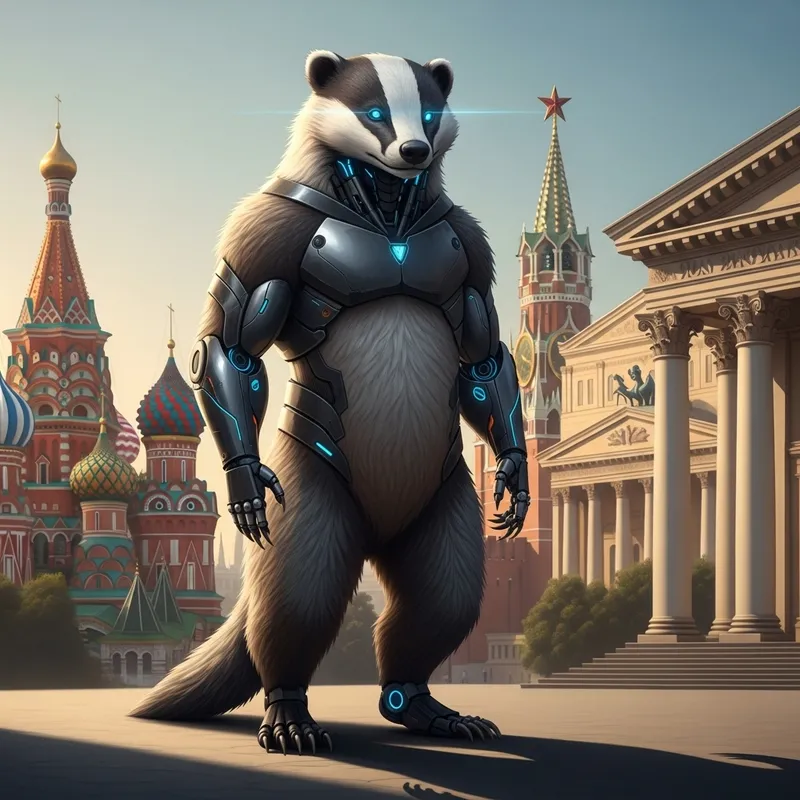 Cyborg Badger: A Peaceful Icon of Dominance in Russia