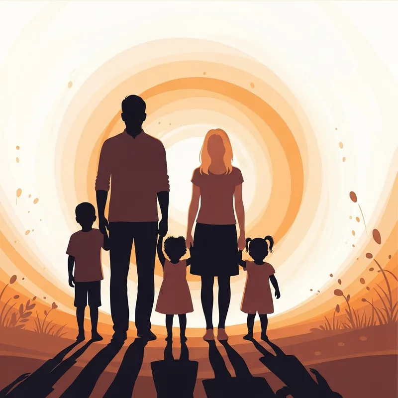 Emotionally Rich Family Bonding Abstract Art | Heartwarming Scene