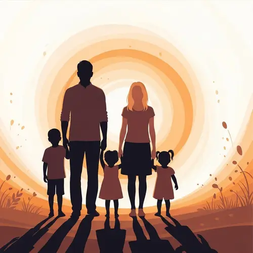 Emotionally Rich Family Bonding Abstract Art