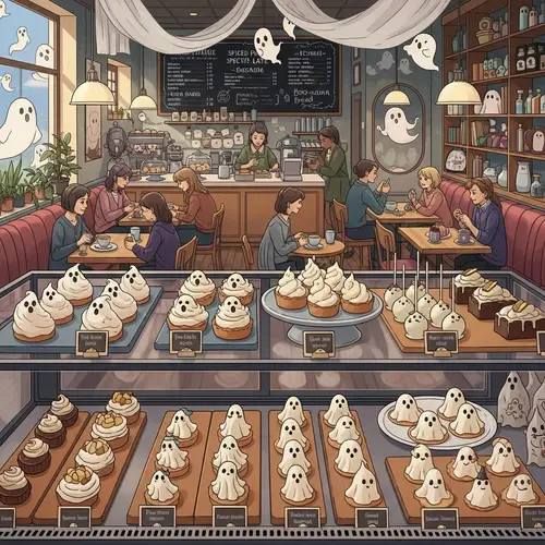Magical Ghost-Themed Café with Delicious Pastries