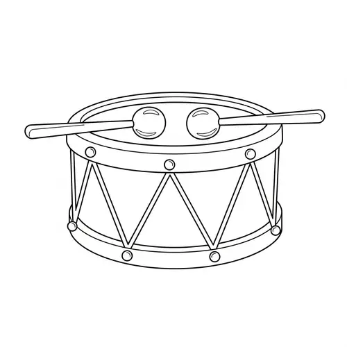 Cute Toy Drum Coloring Page for Kids