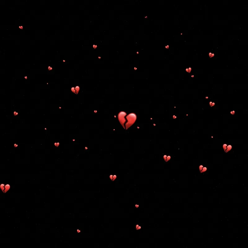 Galactic Array of Broken Heart Emojis