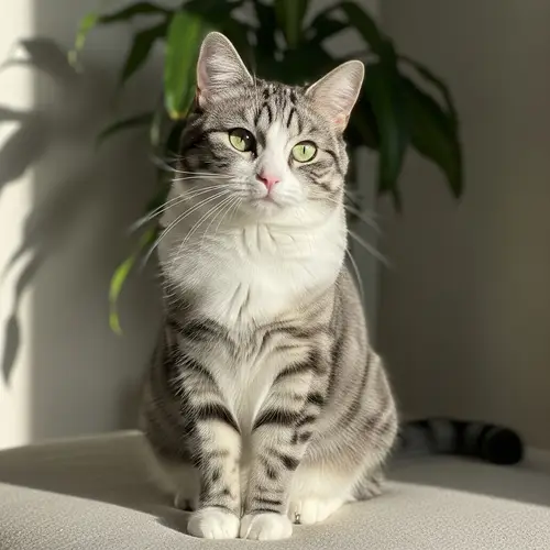 Cuddly Black and White Cat Enjoying Sunlight | Peaceful Indoor Scene
