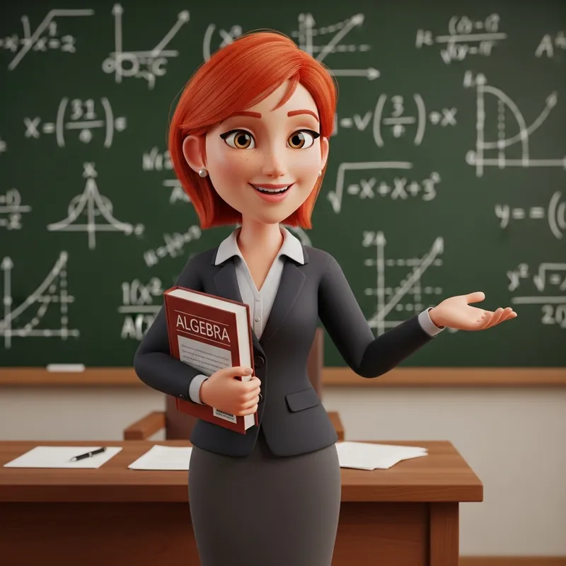Russian Redhead Female Teacher in 3D Cartoon Form