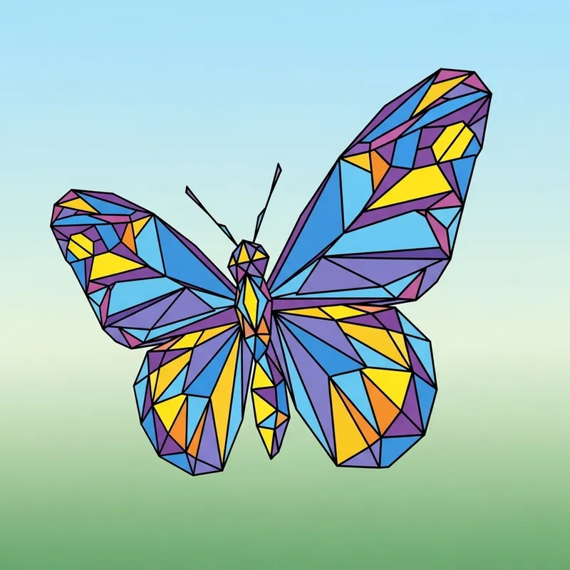 Geometric Butterfly Art - 幾何学 蝶