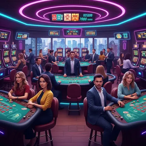 Retro Futuristic Online Casino with Diverse Players | Explore Now