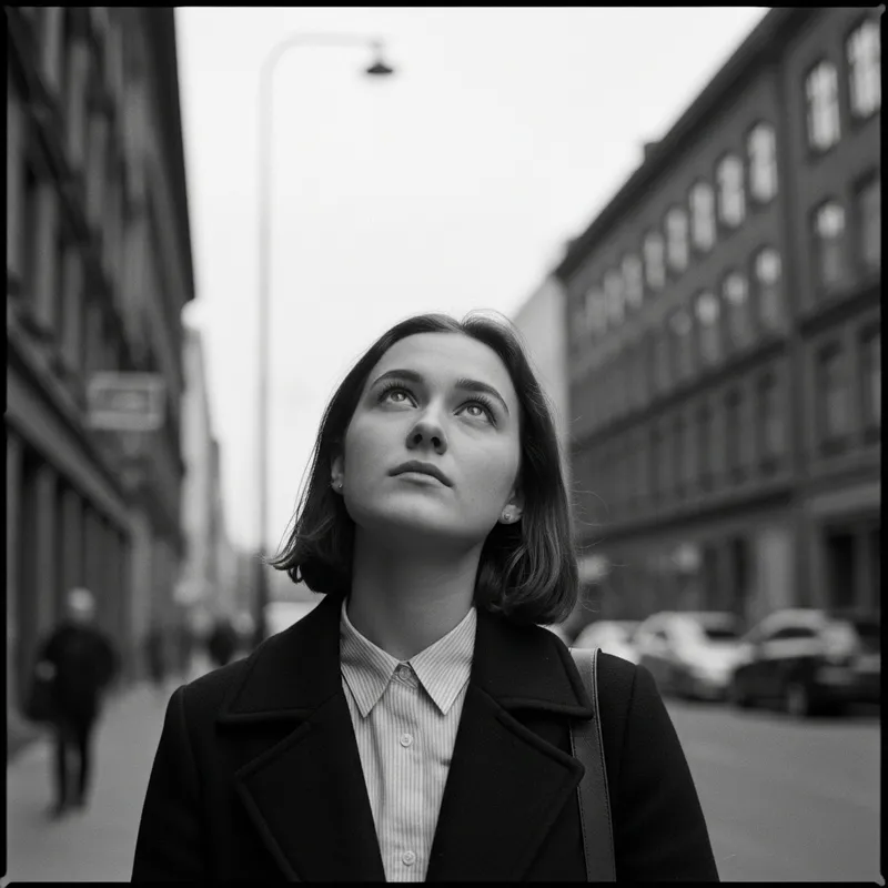 Vintage Contemplation: Young Woman Lost in Thought