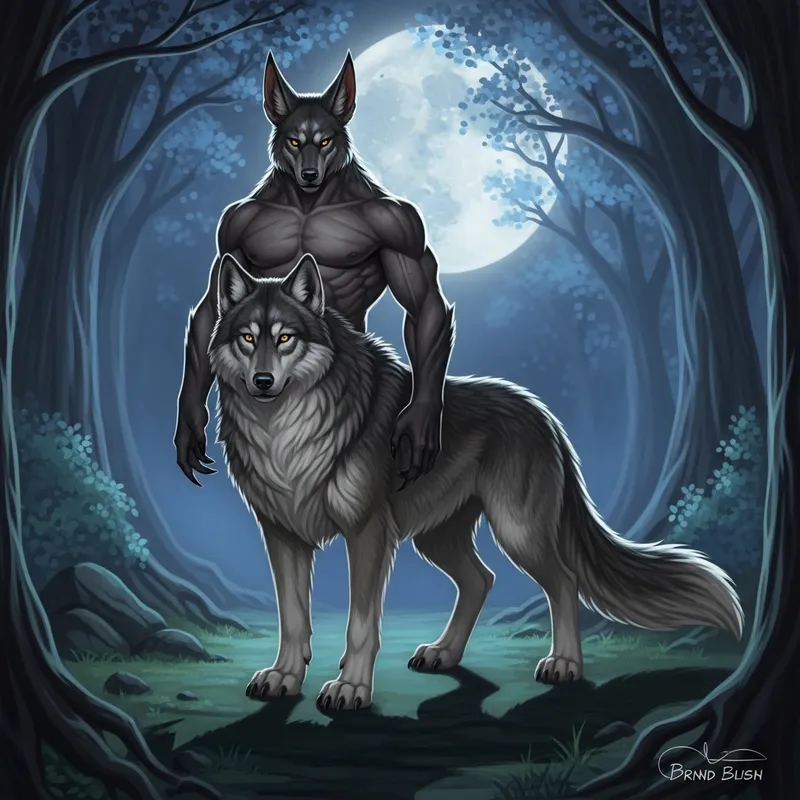 Taur Wolf: Detailed Mythical Creature Illustration Taur Wolf: Detailed Mythical Creature Illustration