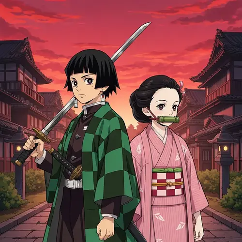 19th Century Style Japanese Art Inspired Illustration