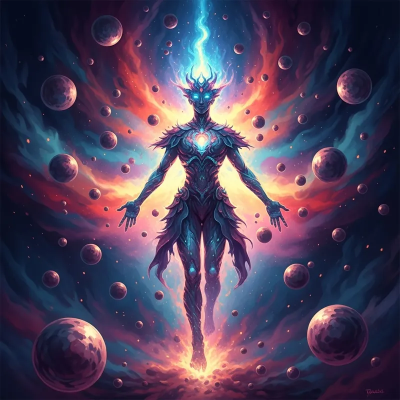 Nebulous Figure Surrounded by Kaleidoscope of Colors | Essence of Enchantment & Awe