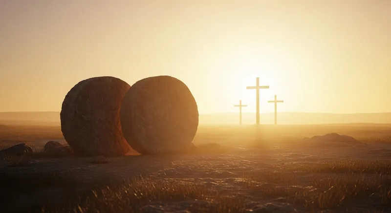 Serene Empty Tomb at Sunrise | Divine Illumination