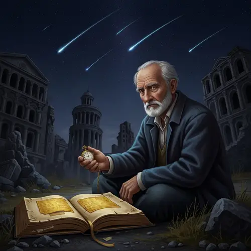 Forgotten Destiny: Melancholic Reflections Under Starlit Skies