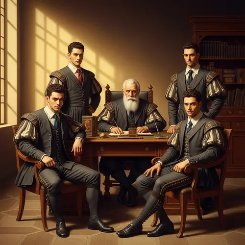 Renaissance Style Family Portrait - Italian Brothers with Authority and Charisma