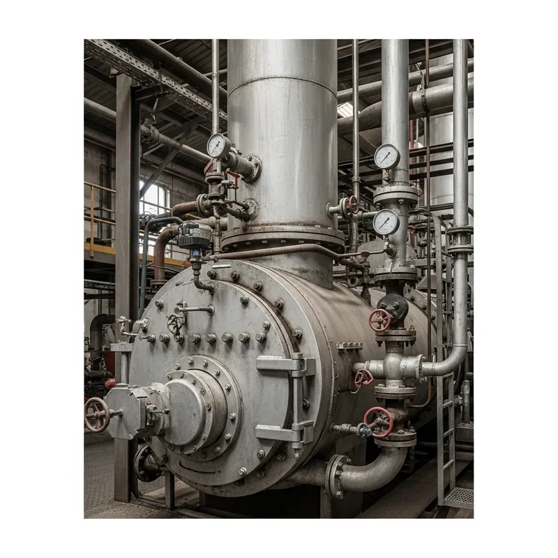 2D Industrial Boiler Design with Rugged Metal Construction