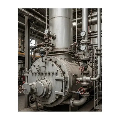 Industrial Boiler 2D Architecture Design | Factory Setting Illustration