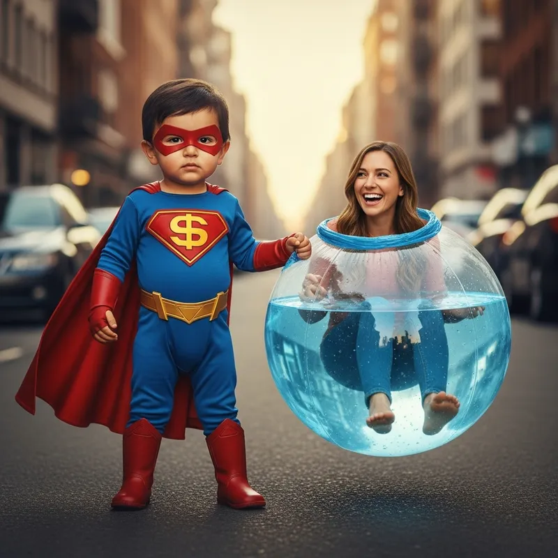 Hispanic Toddler Superhero Balloon Scene | Cinematic 4K