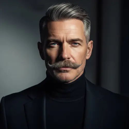 Sophisticated Middle-Aged Caucasian Man with Grizzled Look