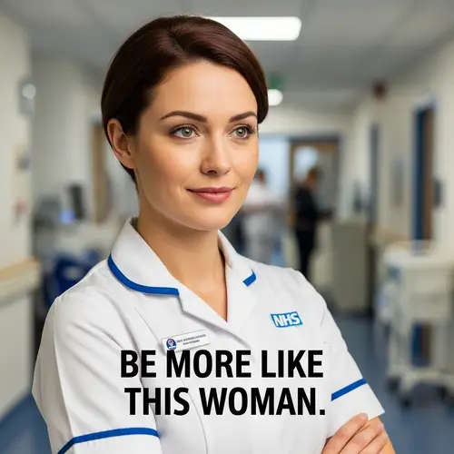 British Woman Nurse with Auburn Hair | 'Be More Like Her'