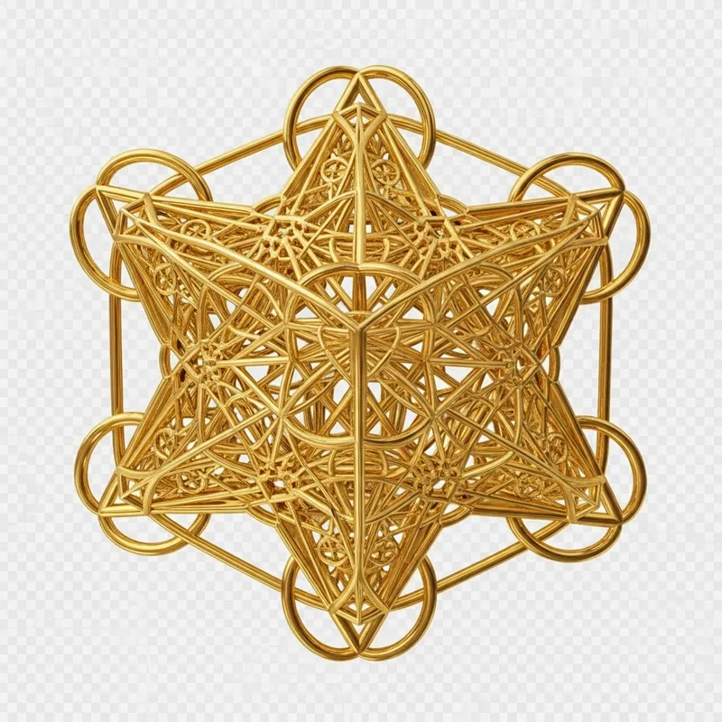 Golden Metatron Color Image in PNG Format
