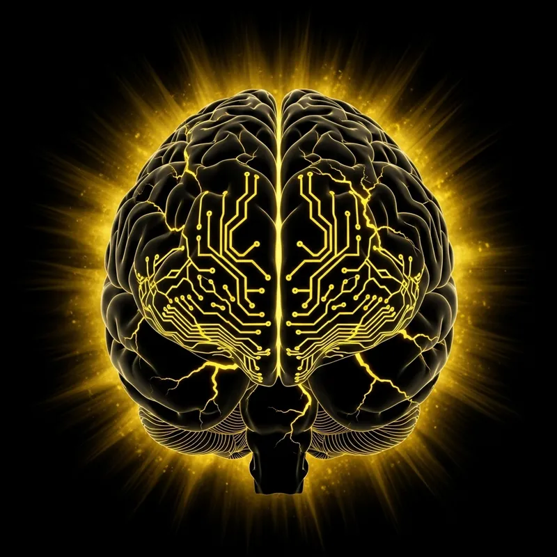 Brain, Fear, Consciousness & Trauma in Black, Gold, Yellow